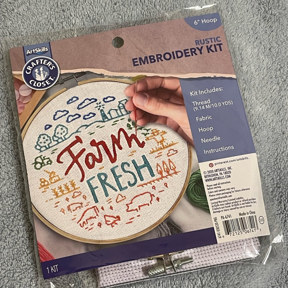 Rustic Farm Fresh Embroidery Kit - Multi - Picture 3 of 8